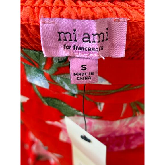 Red Floral Mini Dress Pleated Size Small NWT - Picture 3 of 4